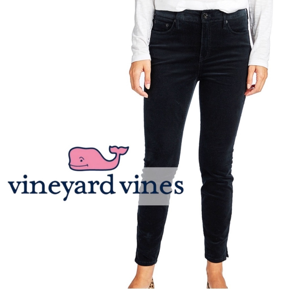 Vineyard Vines Highwaisted Black Corduroy Pants